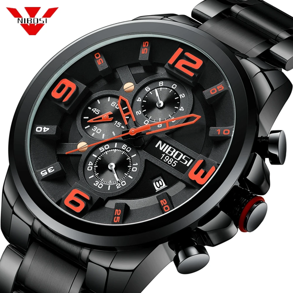 $22.39 Nibosi Unique Design Men Wristwatch Wide Big Dial Casual Quartz Watch Business Male Sport Watch Men