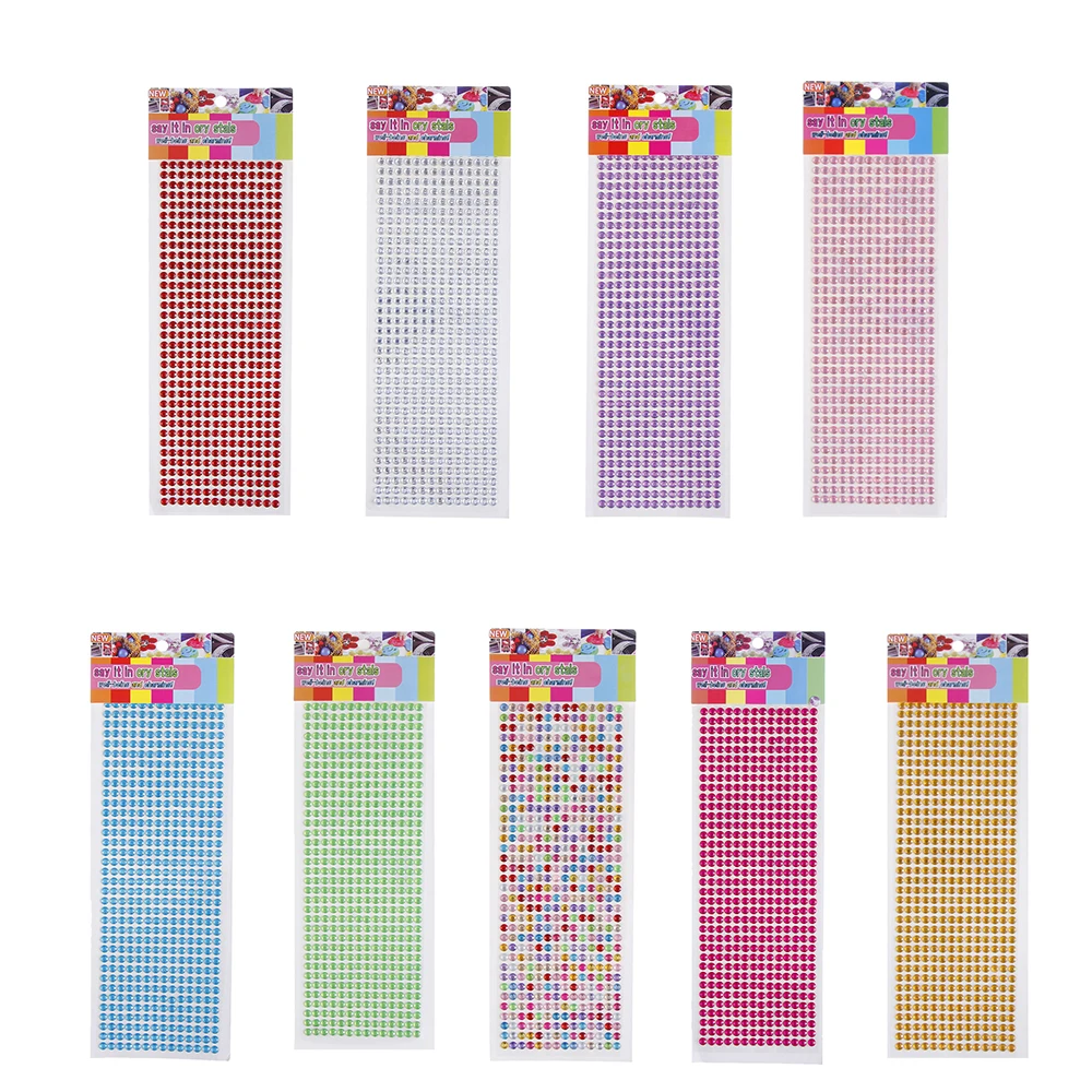 

504pcs/set 6mm Self Adhesive Acrylic Rhinestones Scrapbooking Sticker Crafts Supplies Diamond Sewing Fabric Nail Art Decoration