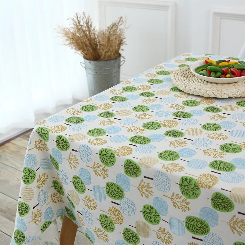 Kiwiberry Round Pattern Tablecloth Cotton Linen Can Wash Prints European Style Dinner Table Cloth Decoration