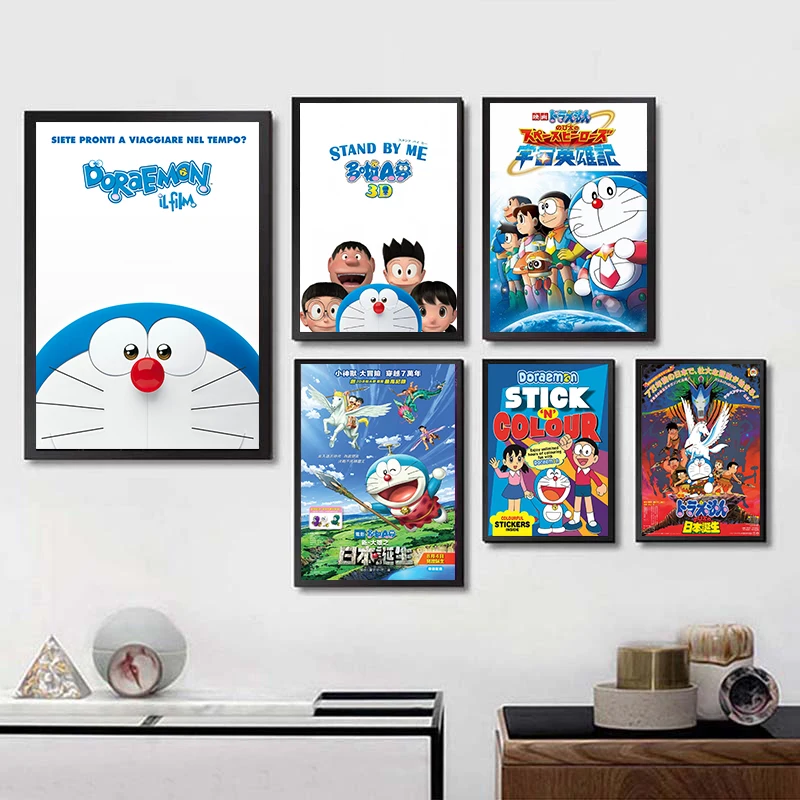 

Doraemon Poster Clear Image Wall Stickers Home Decoration Good Quality Prints White cardboard Paper home art Brand