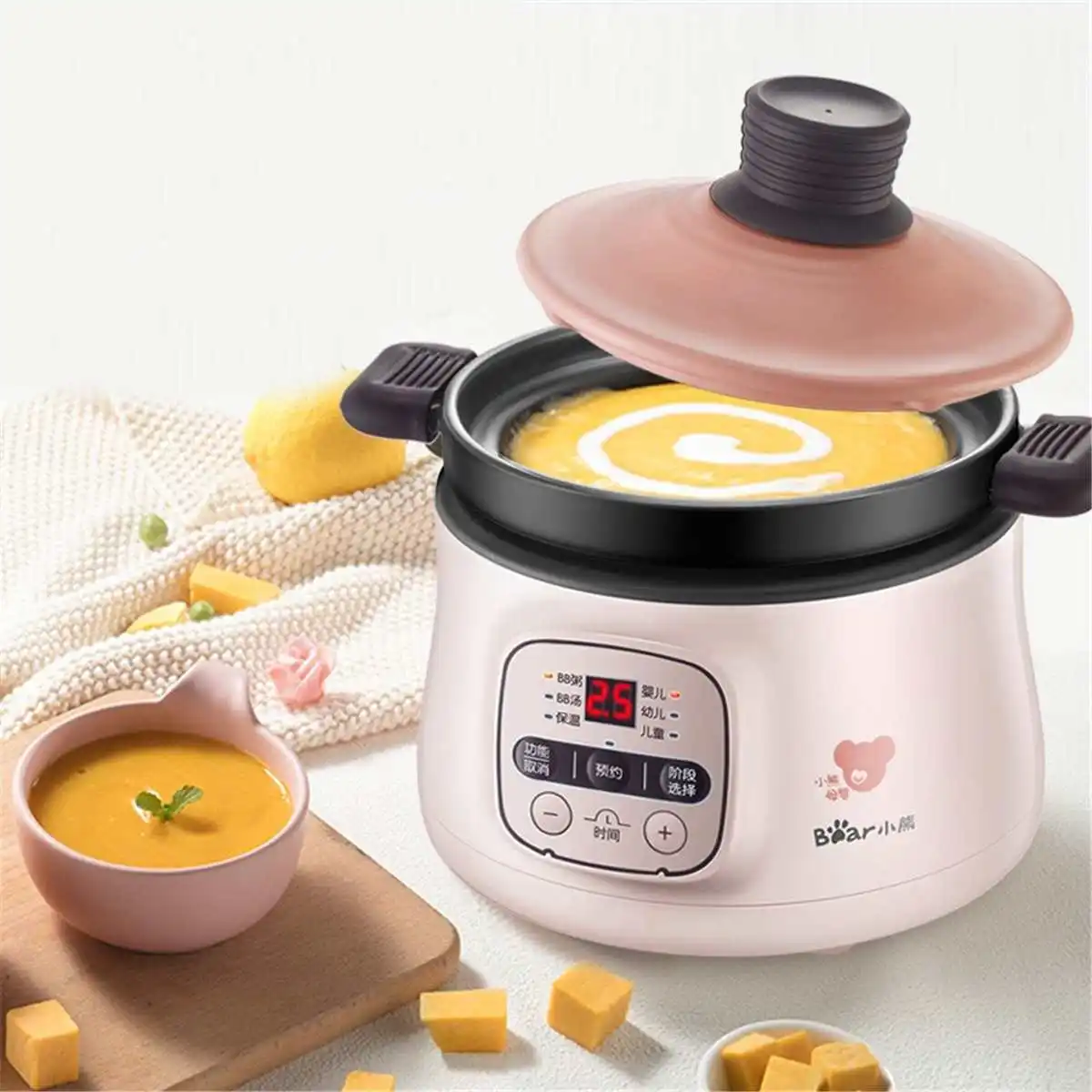 

Electric Automatic Multi Cooker Porridge Pot Stew Soup Machine Kitchen Appliance Multifunction Cooking Tools 0.8L 220V 250W