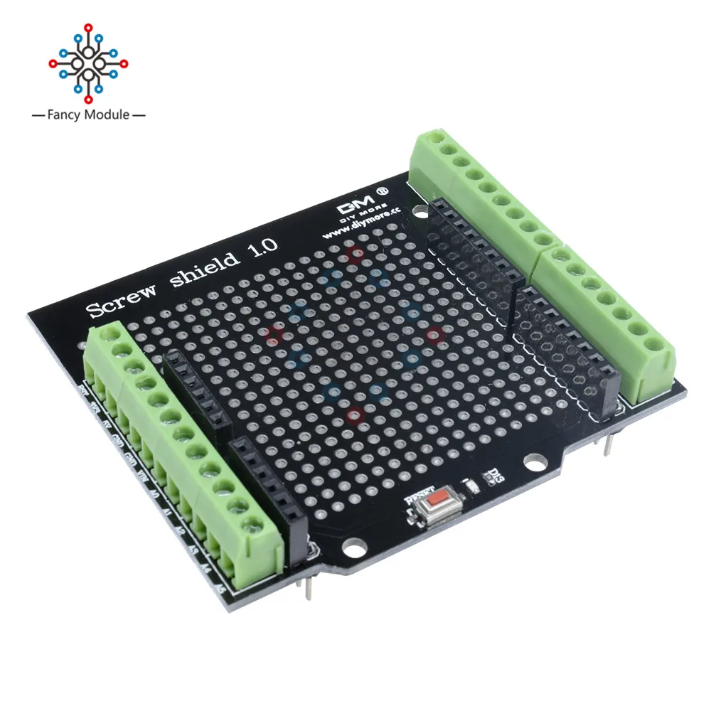 

Proto Screw Shield for Arduino Open Source Reset Button D13 LED