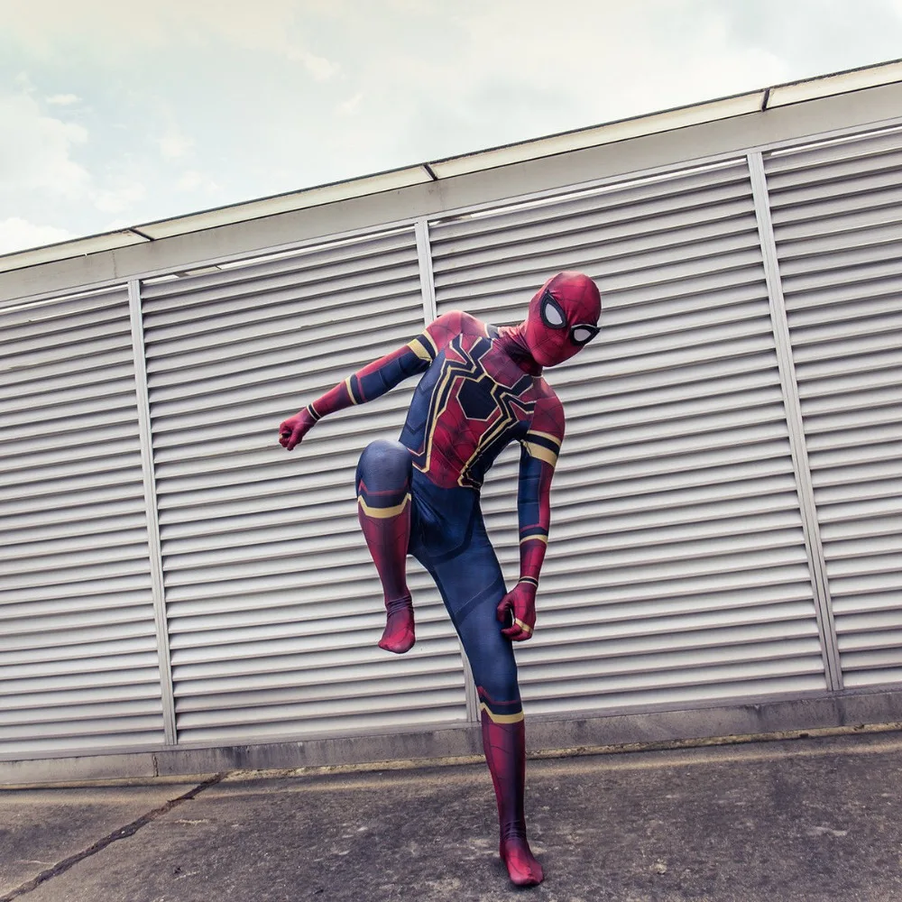 Cosplay Avengers 3 Infinity War SpiderMan Kids Jumpsuit Spiderman Mask Suit New8