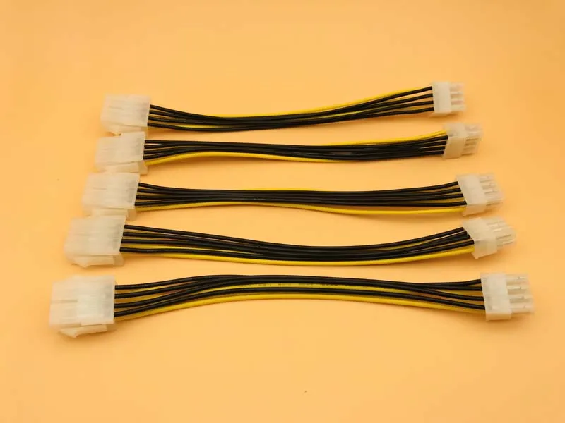 5 PCS أعلى جودة 20 cm 8Pin الذكور إلى 8Pin الإناث PC وحدة المعالجة المركزية امدادات الطاقة تمديد وصلة كابل موصل محول ل BTC مينر التعدين