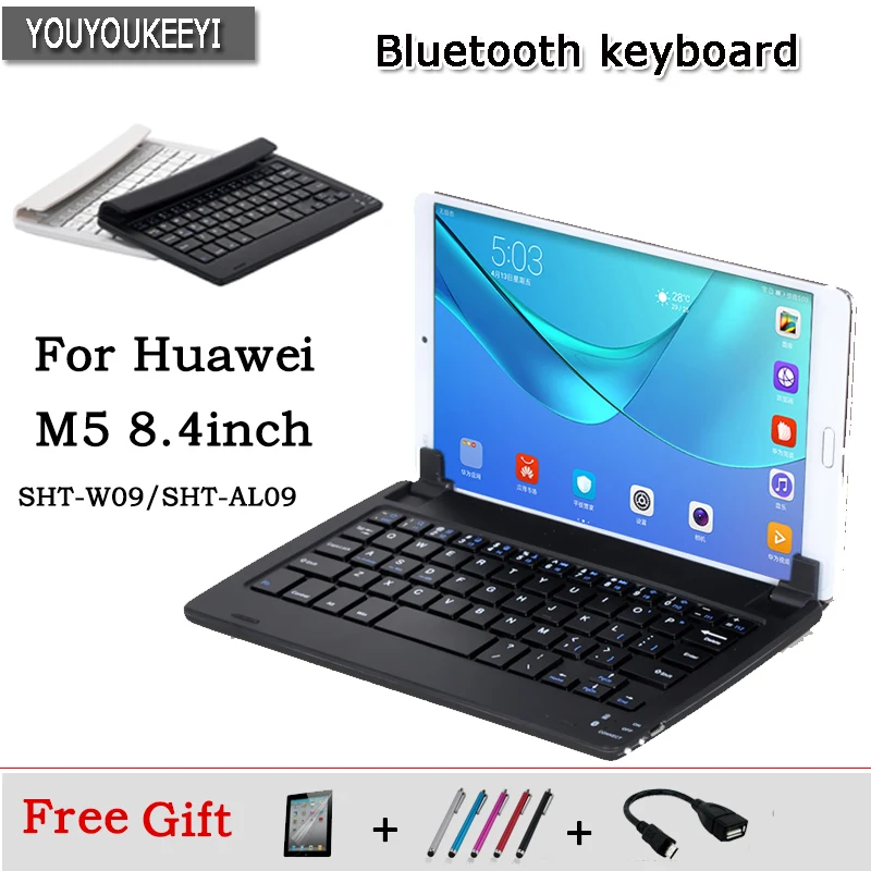 Stand Bluetooth Keyboard For Huawei M5 8.4 inch tablet, Portable