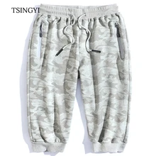 Tsingyi Лето 8XL большой размер мужские пляжные камуфляжные шорты с эластичной талией мужские хлопковые до колен прямые Homme Camo мужские s шорты