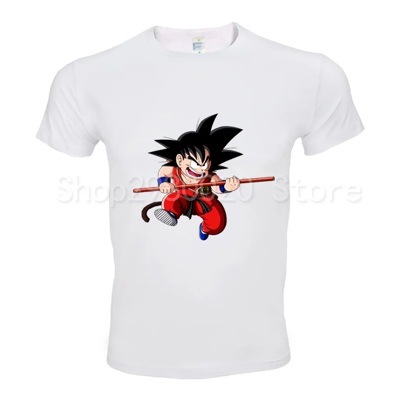 2018 Dragon Ball Z футболка Goku с коротким рукавом О-образным вырезом летние Саян Вегета