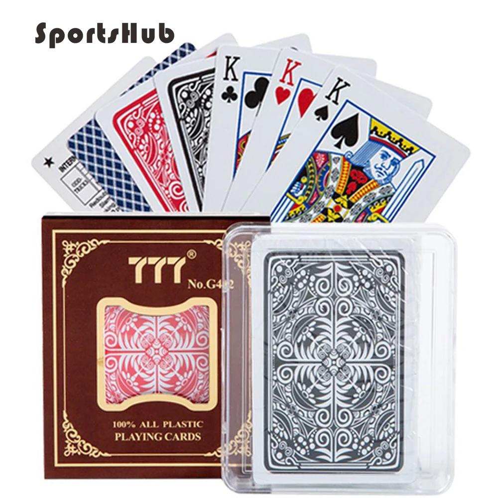 SPORTSHUB Matting Top Kunststoff Spielkarten Wasserdicht Schwarz Kunststoff Spielkarten Kreative Geschenk Durable Poker NR0127