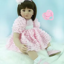 60 см силиконовая кукла-Реборн, игрушки, виниловая розовая принцесса, кукла для девочек, Brinquedos, прекрасная кукла для сна, рождественский подарок