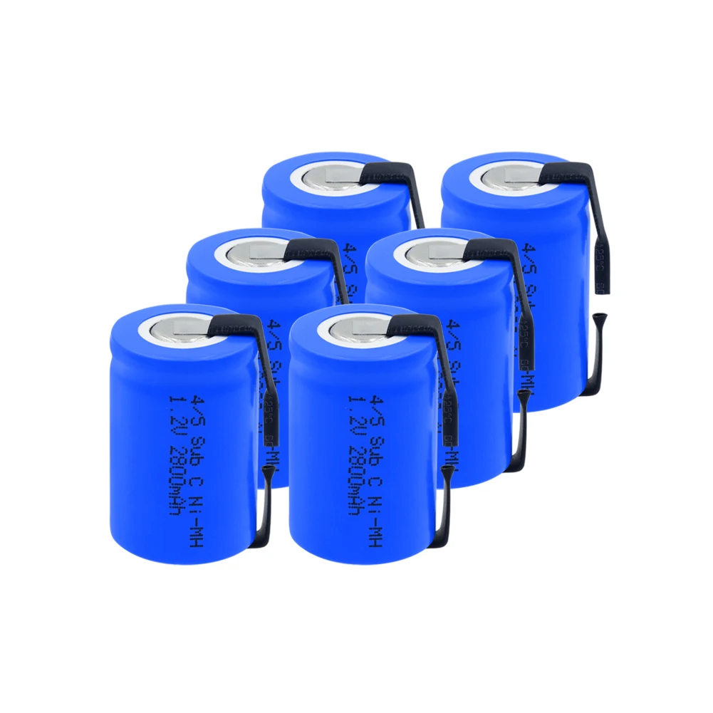 1-10 шт перезаряжаемая 1,2 в 2800 мАч 4/5 Sub C(4/5SC) Ni-MH батарея с паяльными никелевыми вкладками для электроинструментов электрическая бритва