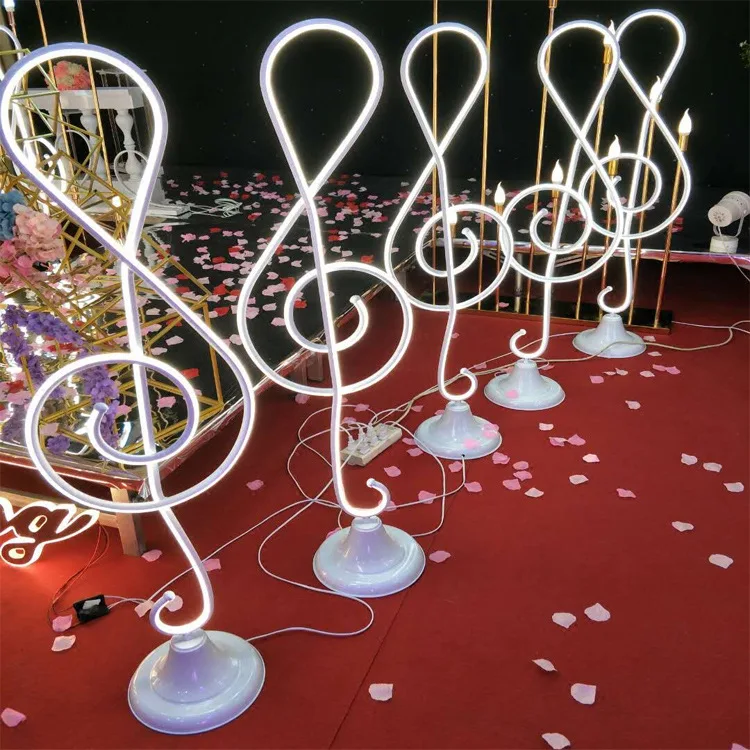 

New Wedding Props of Note Shape LED Road Lead