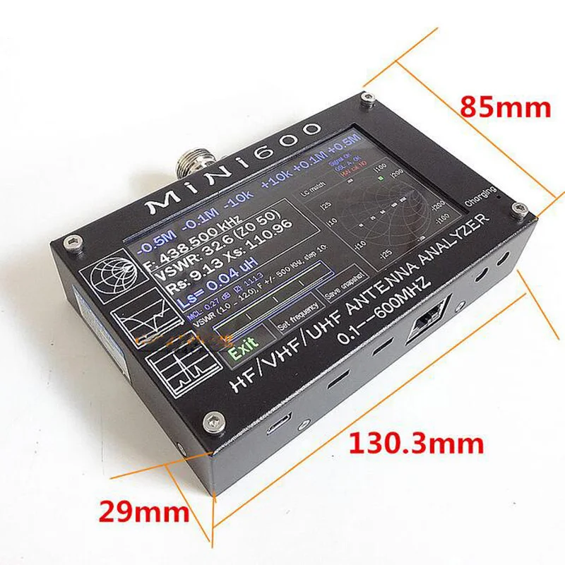 Новый 0 1 600 МГц HF/VHF/UHF антенный анализатор емкостный 4 3 &quotLCD сенсорный экран для