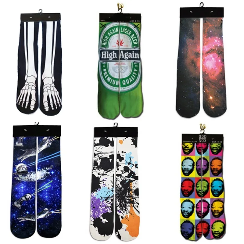 Новые высококачественные 3d Печатные Galaxy/Beer/paint носки смешные носки Харадзюку женские/мужские повседневные хлопковые теплые носки до лодыжки