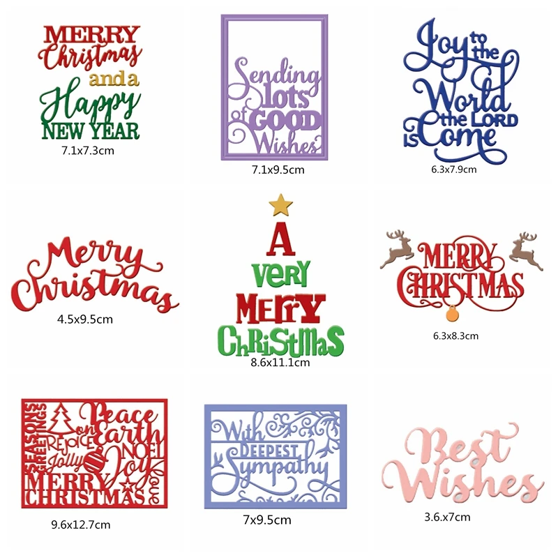 

Letters Merry Christmas Metal Cutting Dies Stencil for DIY Scrapbooking Photo Album Embossing Cards Making Decorative Crafts
