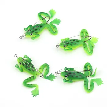 

4pcs/lot 7cm 5.36g frogs Fishing Lure Set Rubber Soft Fishing Lures Bass SpinnerBait spoon Lures carp fishing tackle
