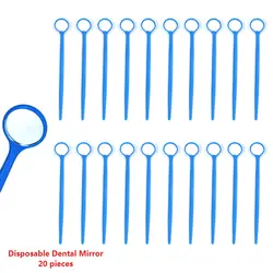 Пластиковое стоматологическое зеркало 20 шт одноразовое зеркало стоматологическое 3 цвета Стоматологическое зеркальце рот