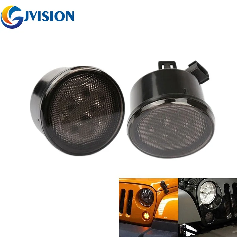 2pcs LED Grille Front Bumber Fog Turn Signal Lights for Jeeps Wrangler