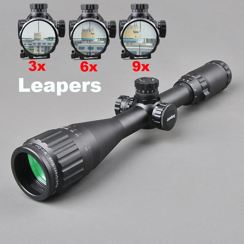 3 9X40 Riflescope Tactical Optical Rifle Scope Red Green And Blue Dot Sight Illuminated Retical Sight