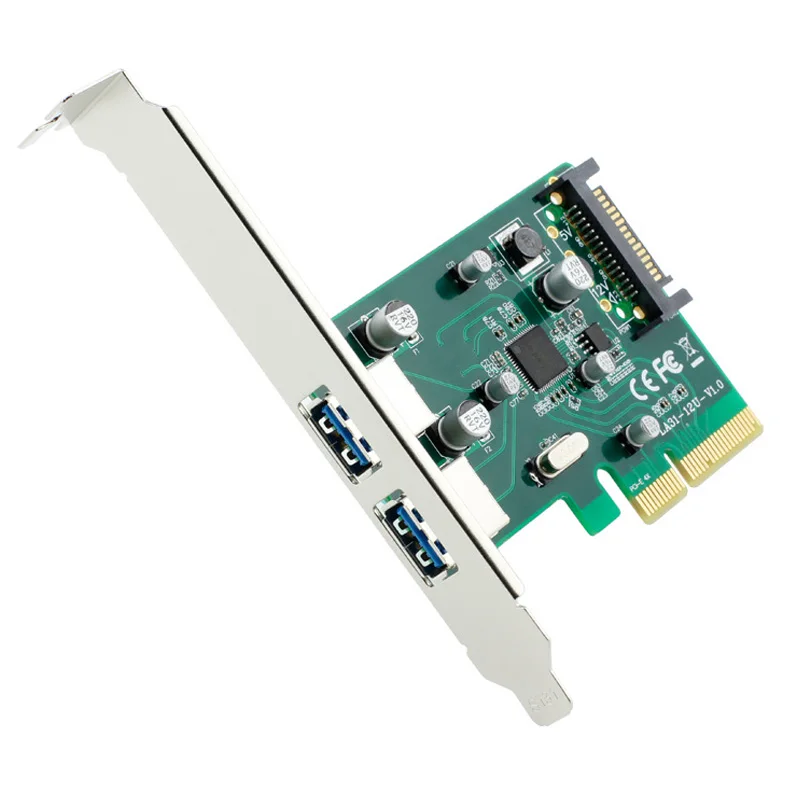 ULT-Best 2 puertos USB 3,0 a PCI Express controlador tarjeta soporte pci-e 4x a USB3.0 añadir en tarjetas adaptador