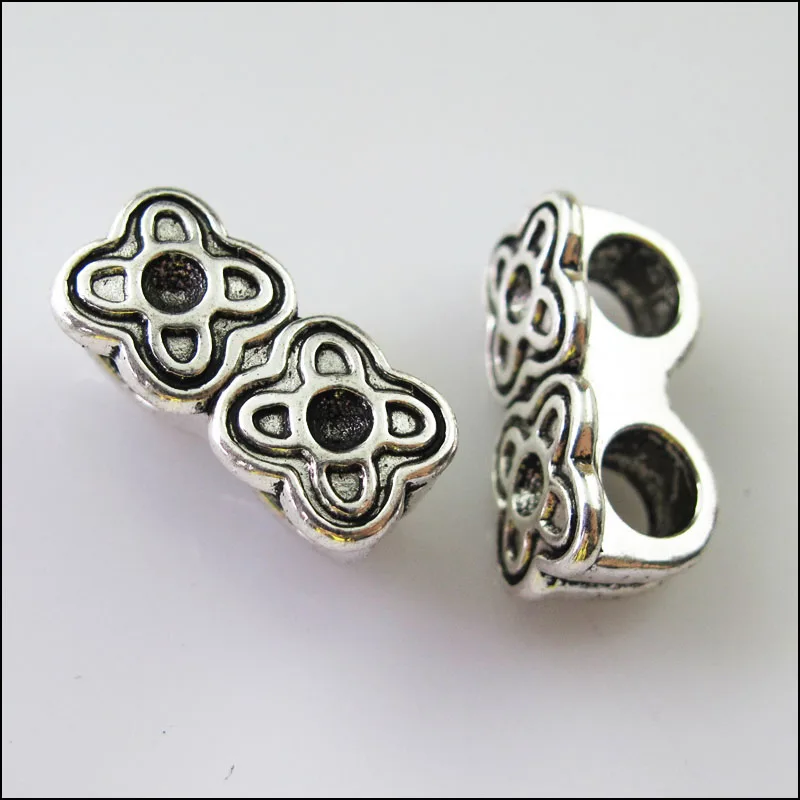 20 New Charm Tibetan Silver 4-Hole Rectangle Spacer Bar Beads Connector 6.5x17mm