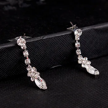 

Fashion bridal set, simple crystal zircon earrings + necklace, wedding accessories set chain wholesale,CHH236