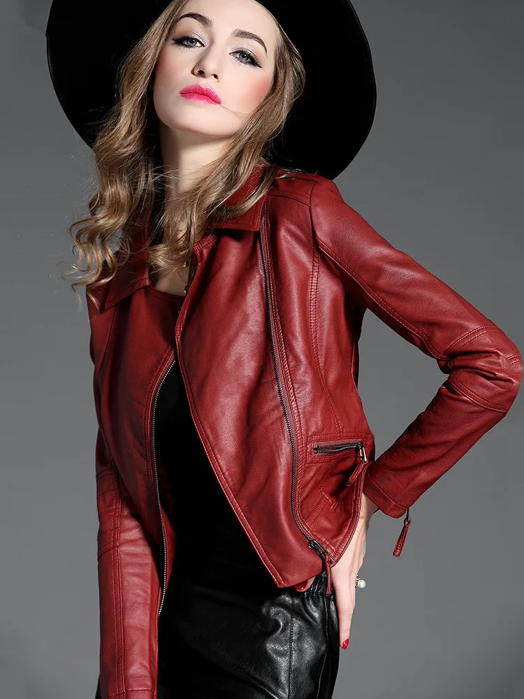 

Women's Leather Jacket Woman Spring 2019 Streetwear PU Leather Coats and Jackets Women Biker Bomber Jacket Chaqueta Mujer MY3037