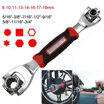 

48 in 1 Wrench Torque Keys Set Universal Key Ratchet Spanner Work with Spline Bolts Torx 360 Degree 6-Point Car Repair Hand Tool