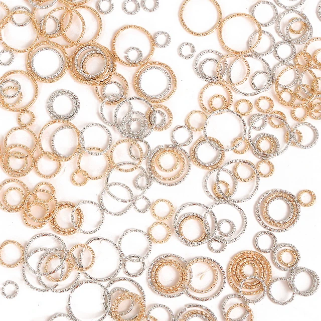 50pcs/lot 12mm Alloy Round Jump Rings Twisted Open Split Rings Connectors  For Diy Jewelry Making Findings Accessories Supplies