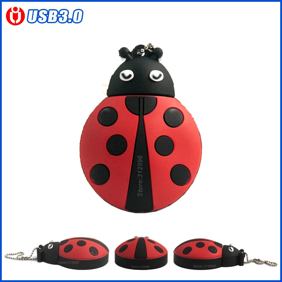 Супер Скорость USB Flash Drive 64 ГБ usb3.0 8 Симпатичные божья коровка Pen 32 Жуков Pendrive Мемори