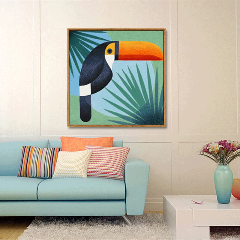 Поп Современная Геометрическая абстрактная Гавайская Кокосовая пальма Toucan