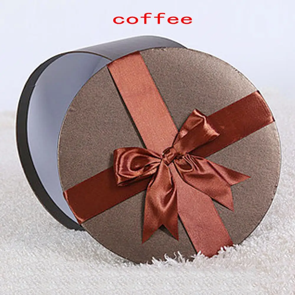 coffee Подарочная коробка "сделай сам" 15x12 см, однотонная круглая картонная коробка, День Святого Валентина, Свадебная вечеринка, украшение для дома, подарок - Цвет: coffee