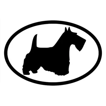 

15.2*10.2CM SCOTTISH TERRIER Oval Dog Car Cover Scratches Decorative Decal Cartoon Stickers C6-1498