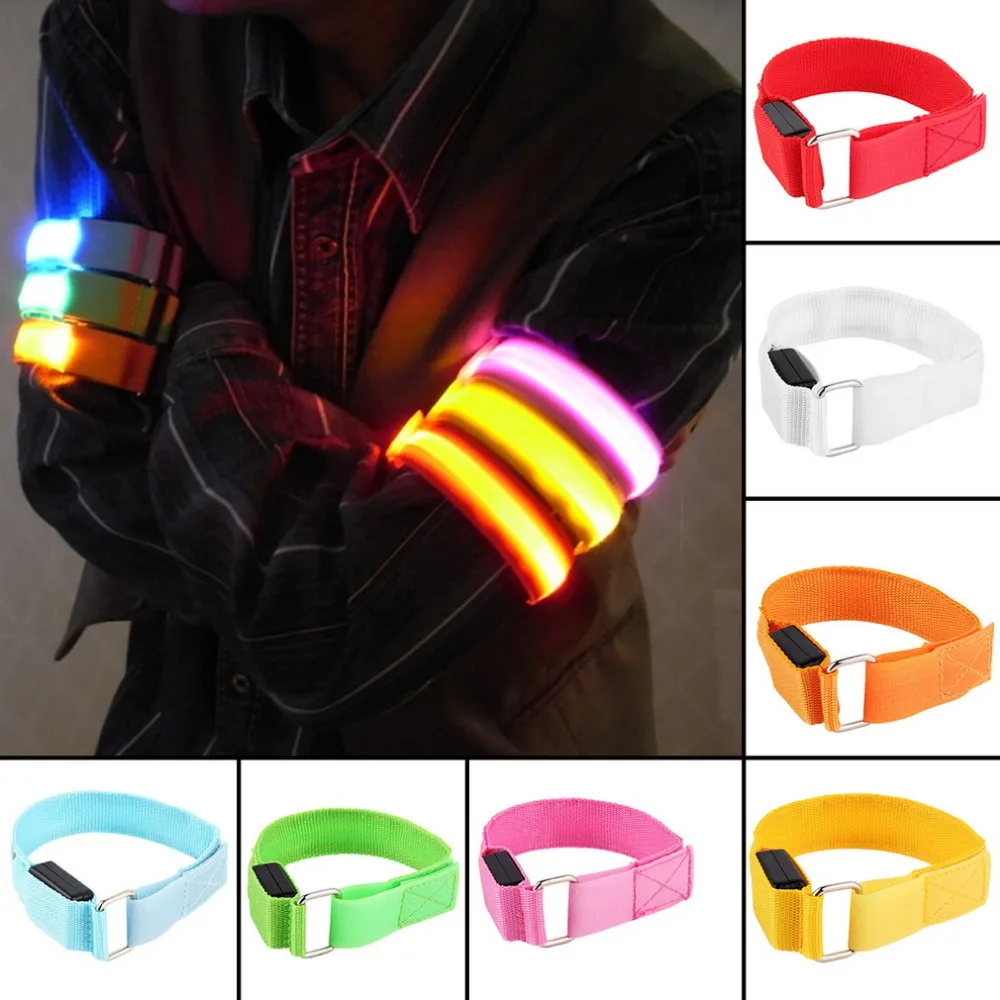 New Arm Warmer Belt Bike LED Armband LED Safety Sports Reflective Belt Strap Snap Wrap Arm Band Armband free shipping Hot