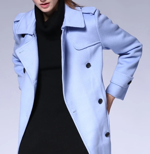 

cashmere silk wool blend women fashion boutique coat mid-long high quality red khaki brown light blue S36/M38/L40