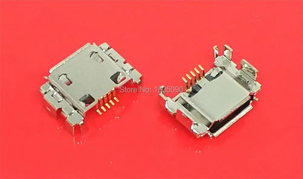 50pcs original Mini micro USB Charging Port Power Jack Curved needle DIP 5pin For Samsung Mobile tail plug Connector Socket |