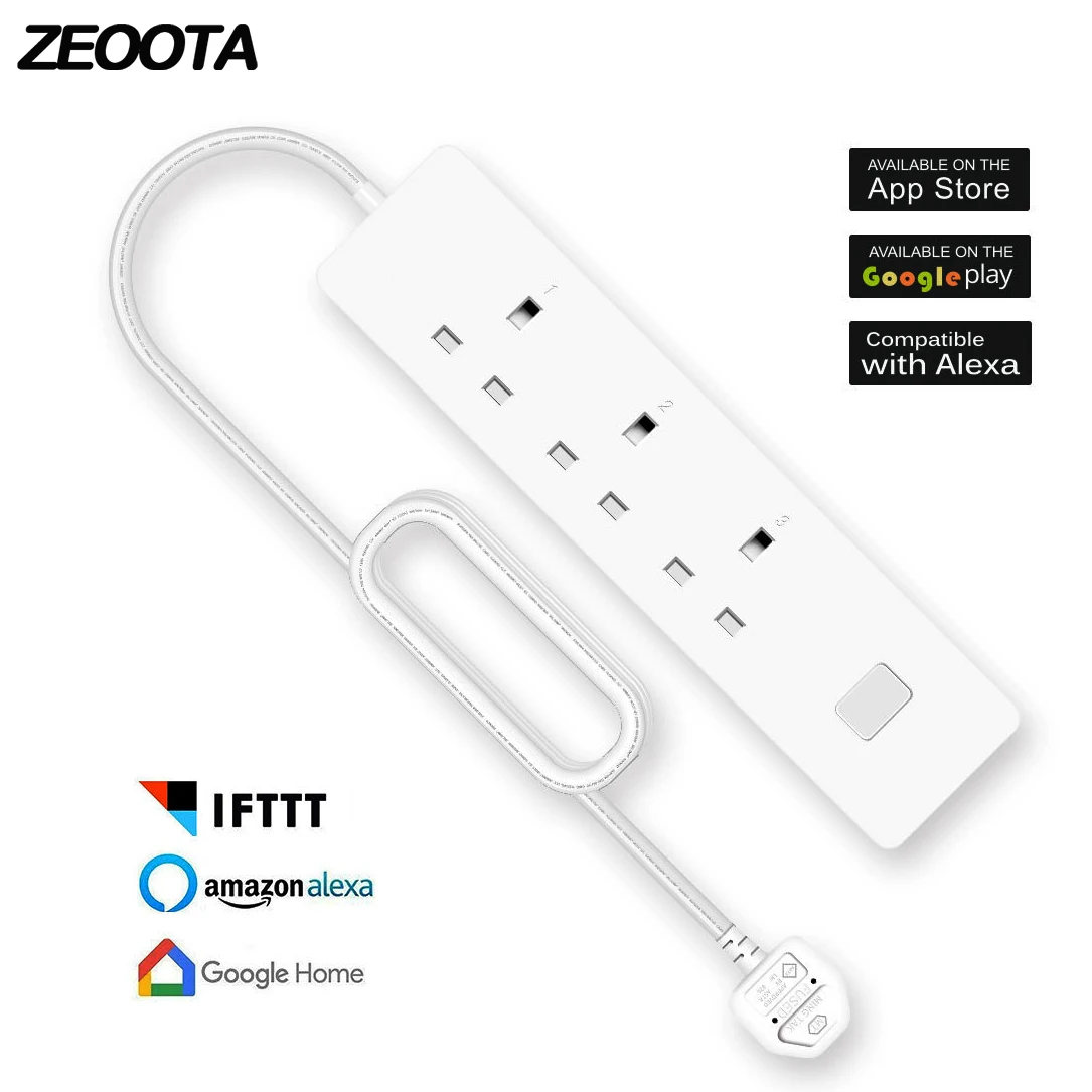 

Wifi Smart Power Strip 3 AC UK Plug Socket with USB Surge Protector Outelts Homekit Work with Amazon Alexa Echo Google Home IFFT