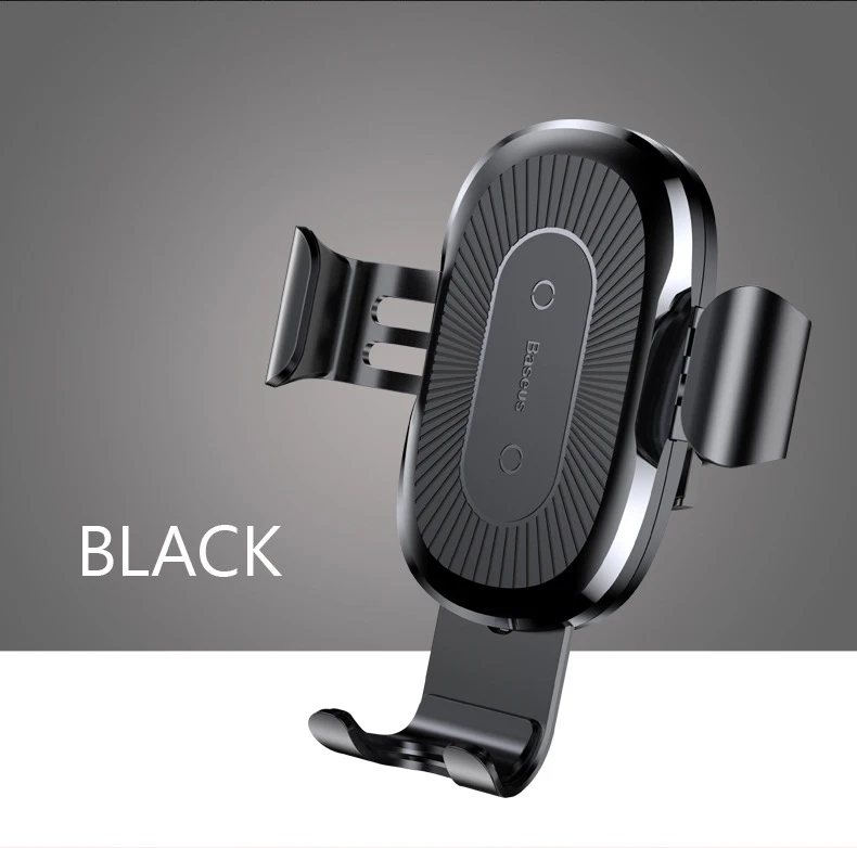 black XiaFor iPhone X 8 Android гравитационный кронштейн для автомобиля Быстрая зарядка беспроводное зарядное устройство несколько защиты зарядное устройство cargador de pilas - Цвет: black