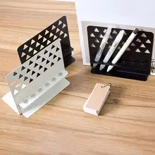 Прочный полый треугольник железа ремесло книжный конец с настольная подставка для ручек стеллаж для хранения книг