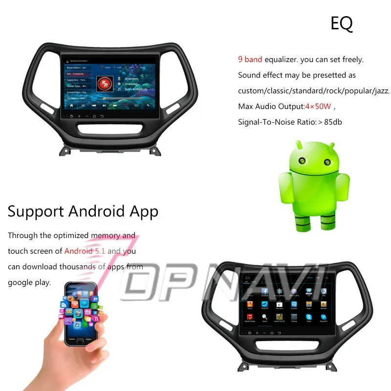 Cheap Topnavi 10.2" Quad Core Android 6.0 Car GPS Navigation for Cherokee Autoradio Multimedia Audio,NO DVD 27