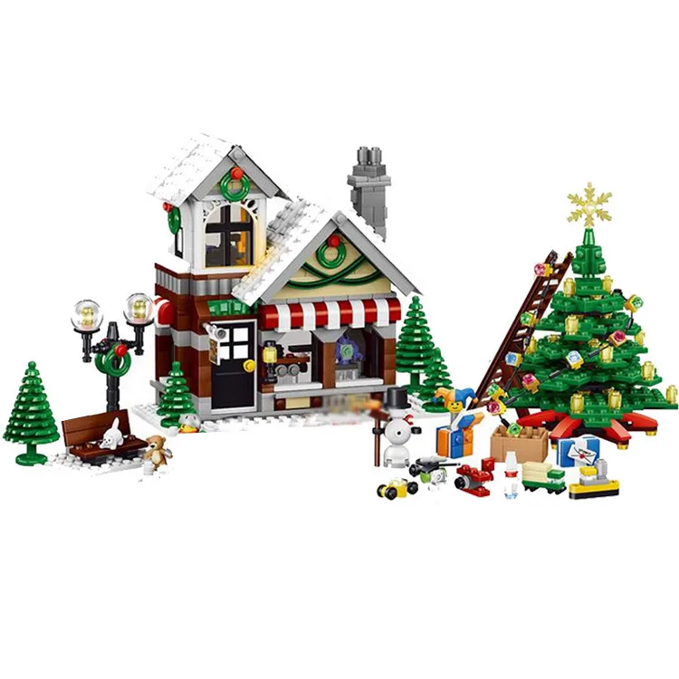 

945pcs LELE 39015 Winter Village Toy Shop Modular Creator TREE Building Bricks Blocks Toys Compatible