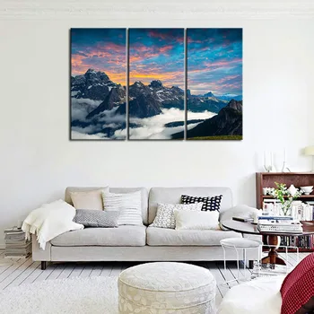 

3 Panels Hot Sell Posters Modern wall Painting Italian National Park Home wedding Decorative Modular Picture Print on Canvas