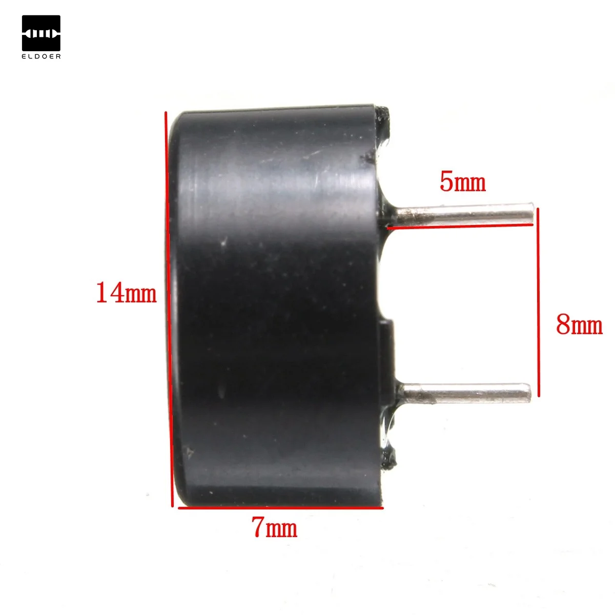 Черный пластик 14x7 мм 2 штифта пассивный Пьезозуммер AC1-3V пьезодатчик с летящими свинцовыми акустическими компонентами