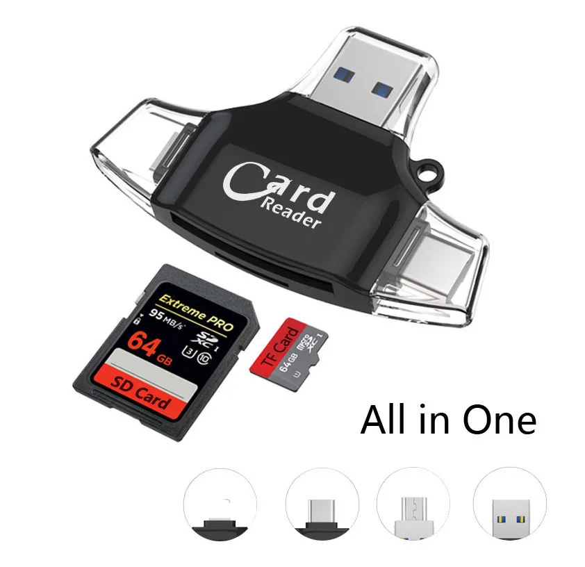Тип c/Micro USB/USB TF SD Card Reader для iPad для iPhone X XS XR 7 8 плюс 5 6, устройство чтения карт памяти для samsung S8 S6 S7 Android