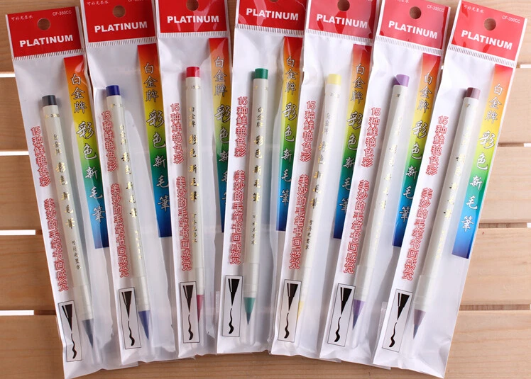 Nuevo 6 unids/lote lápiz pincel de Color de diversidad con pinceles de caligrafía de tinta recargable de Nylon suave caligrafía acuarela pluma pintura Nuevo 6 unids/lote lápiz pincel de Color de diversidad con pinceles de caligrafía de tinta recargable de Nylon suave caligrafía acuarela pluma pintura