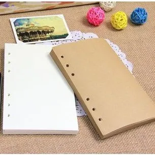 

Vintage Notebook Loose-leaf Refill Paper Cowhide Craft White and Yellow for Spiral Journal Free shipping 1409
