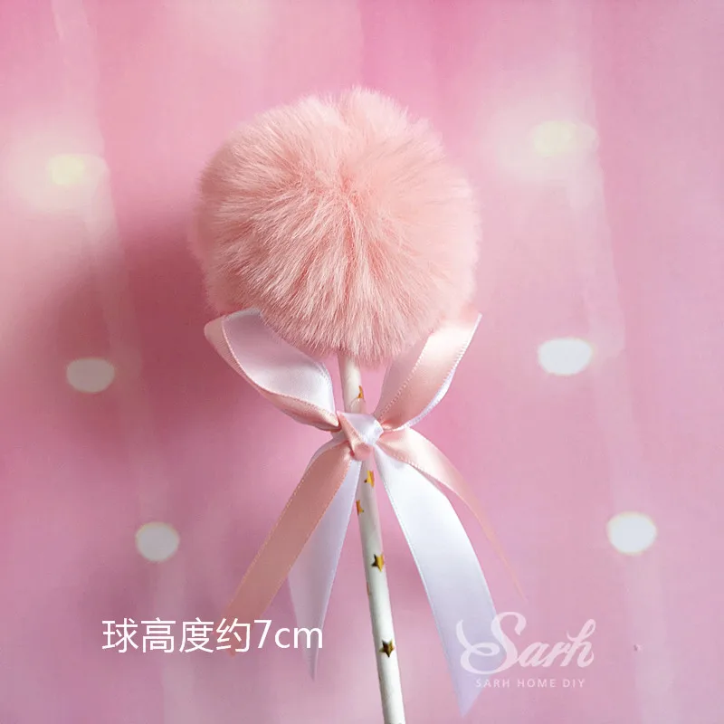 CK1408C Ins Bling розовый синий кролик Hairball Сердце торт топперы для ребенка день рождения украшения десерт прекрасный подарок - Цвет: CK1408C