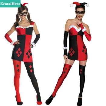 

Free Shipping DHL Two Style Halloween Costumes For Tween Women Batman Harley Quinn Adult /Teen Womens Zentai Costume SHS801