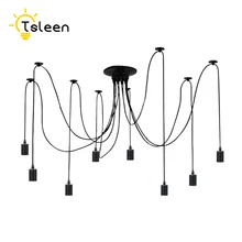 TSLEEN, Ретро стиль, скандинавский паук, подвесные светильники, Промышленные Ретро подвесные лампы, несколько регулируемых, лофт, светильник, освещение, E27 держатель