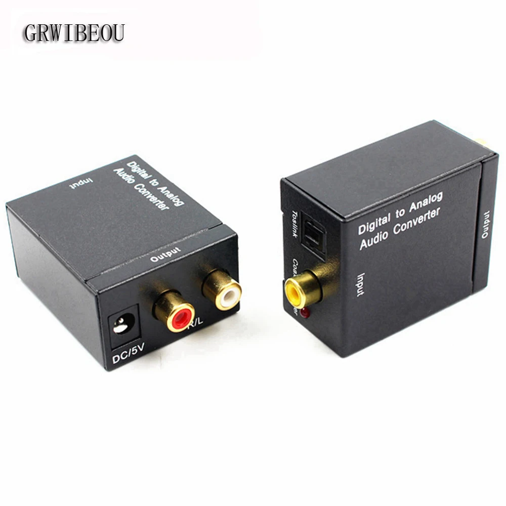 

Digital to Analog Audio Converter Optical Fiber Toslink Coaxial Signal to RCA R/L Audio Decoder SPDIF ATV DAC Amplifier Adapter