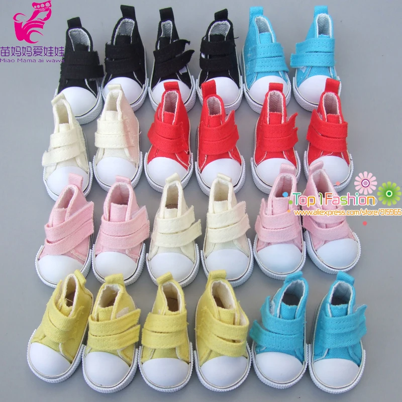 5cm Doll Shoes Denim Canvas Toy Shoes1/6 Bjd For Russian Doll Sneacker I 
